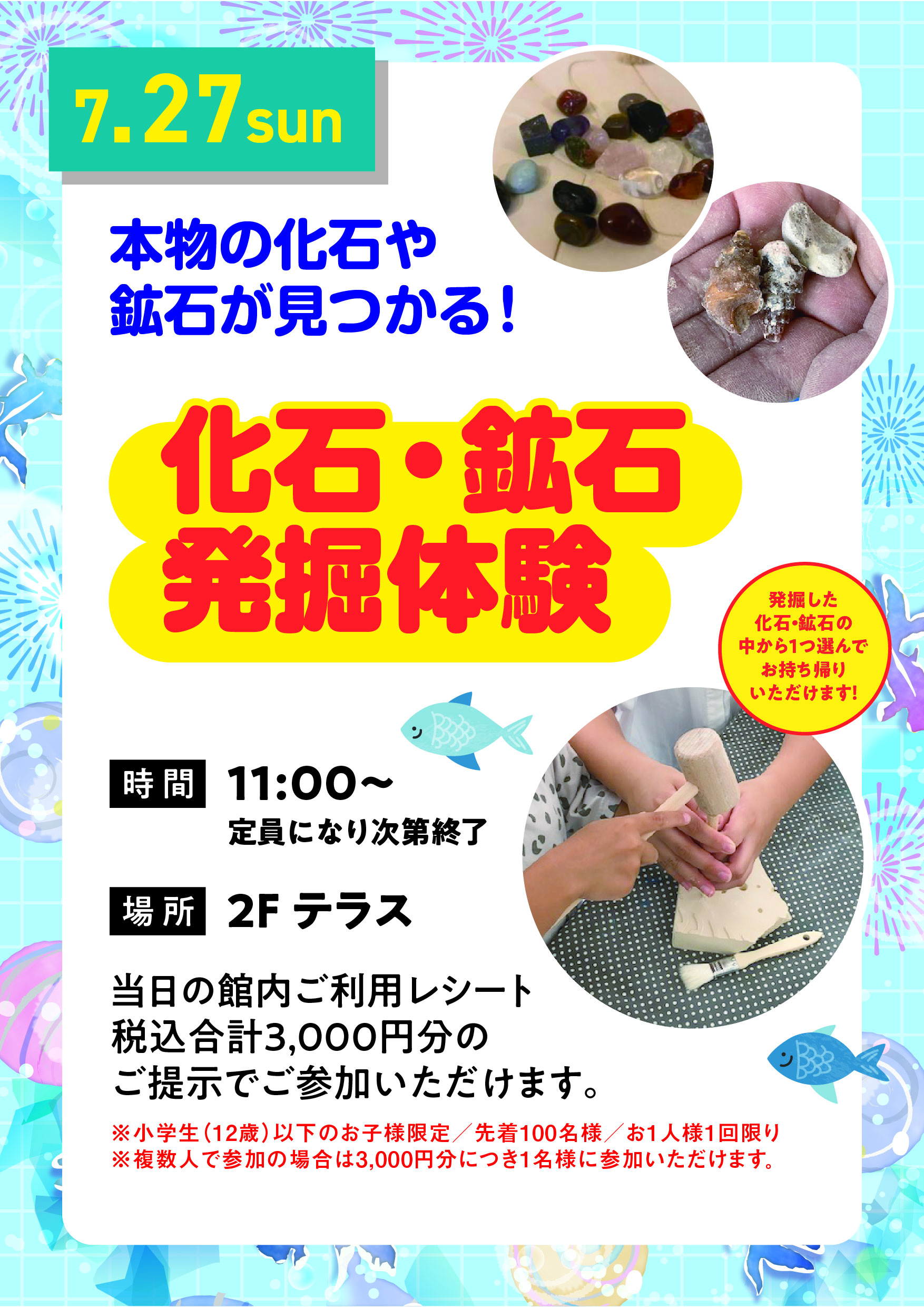 化石・鉱石発掘体験
