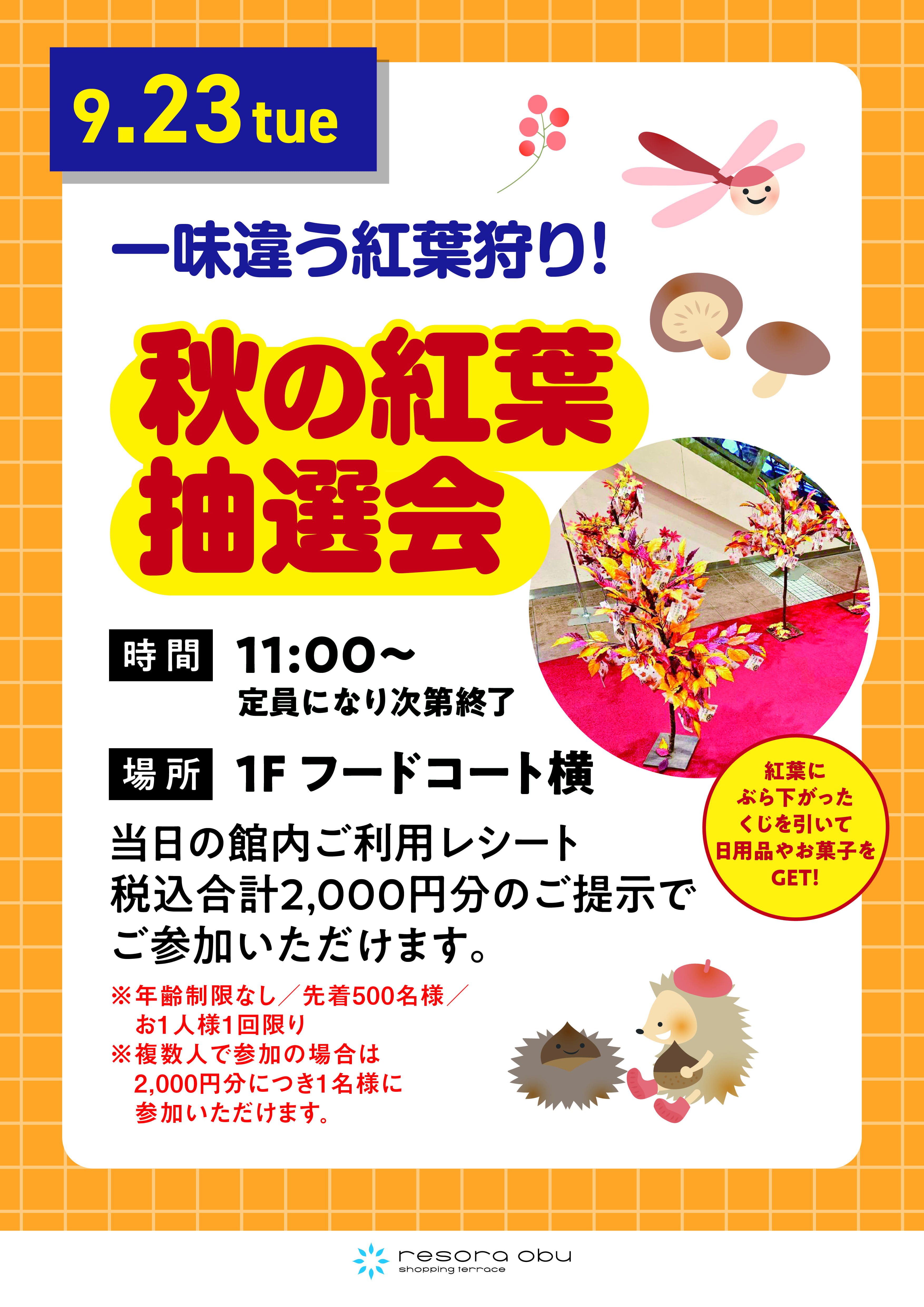 秋の紅葉抽選会